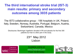 IST3 main results 1 - Centre for Clinical Brain Sciences