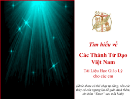 Tìm hiểu về Các Thánh Tử Đạo Việt Nam