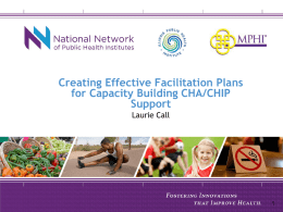 Creating Effective Facilitation Plans for Capacity Building CHA/CHIP