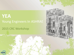 (YEA) CRC Workshop Presentation