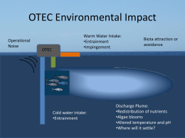 Environmental assessment of ocean thermal energy - C-MORE