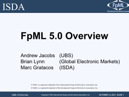 FpML 5.0 Presentation