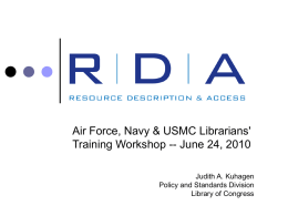 PPT - Joint Steering Committee for Development of RDA