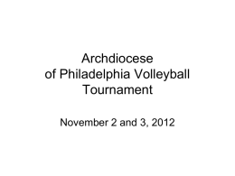 2012 Archdiocese Tournament Rules & Regulations