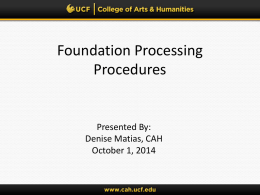 Foundation Information Session - College of Arts and Humanities