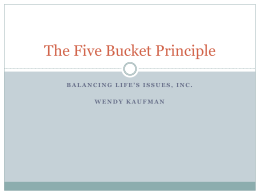 BLI Five Bucket Principle - Corporate Trainers Bureau