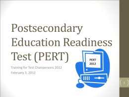 Post Secondary Readiness Test (PERT)