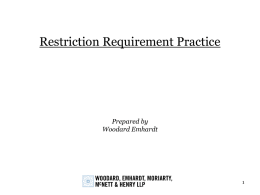 Restriction Requirement Practices