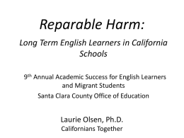 Laurie Olsen Keynote Part 1 Reparable Harm