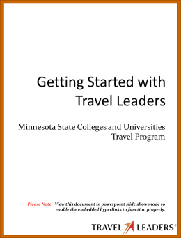 Travel Leader s - Finance - Minnesota State Colleges and Universities