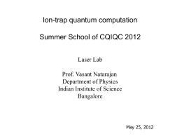 Ion-trap quantum computation - Centre for High Energy Physics