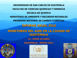 Monitorear contaminantes del aire en la Ciudad de Guatemala