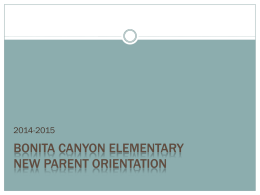 BC New Parent Orientation 2014