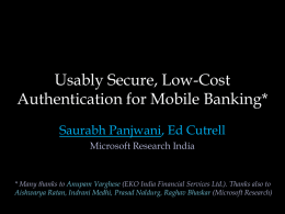 Simple and Secure User Authentication for Mobile Banking