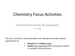 8th Grade Chemistry Focus Activities