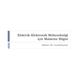 Yarıiletkenler - Erciyes Üniversitesi | Elektrik Elektronik Mühendisliği