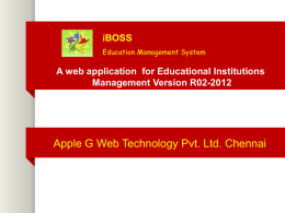 Presentation - iBoss Education Management System