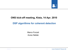 DSP for coherent detection: non