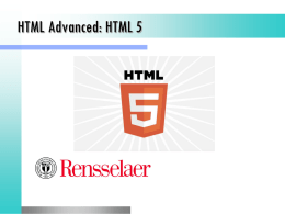 HTML Advanced: HTML 5