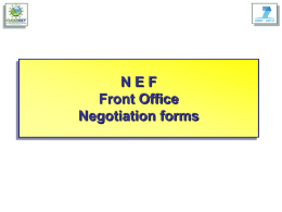 NEF Negotiating Tool