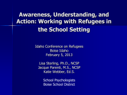 Working with Refugees in the School Setting