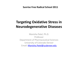 Targeting Oxidative Stress in Neurodegeneration