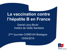 La vaccination contre l`hépatite B en France