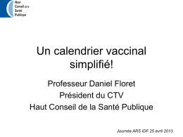 Un calendrier vaccinal simplifié! - ARS Ile-de