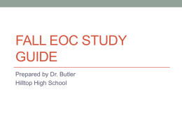 Fall EOC Study Guide