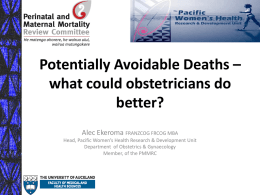 1430 Potentially Avoidable Deaths PMMRC