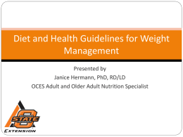 Weight Management - Family and Consumer Science