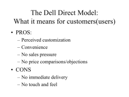 The Dell Direct Model: What it means for customers(users)