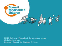 SEND reforms, the role of the voluntary sector