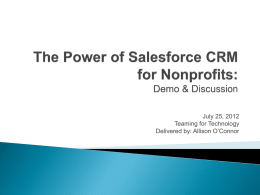 T4T - Salesforce CRM Course Presentation