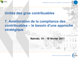 OCDE - Amélioration de la compliance des contribuables