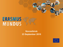 Erasmus Mundus project - Novosibirsk State Technical University
