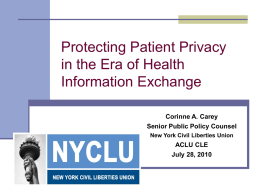 Health Information Exchange and Privacy