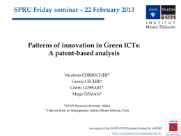 Green ICTs - Cédric GOSSART - Institut Mines