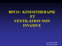 bpco : kinesitherapie et ventilation non invasive