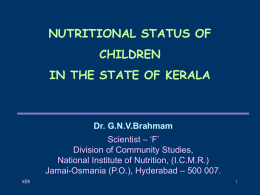 01. Nutrition Profile of Children and Adolescents in Kerala by Dr