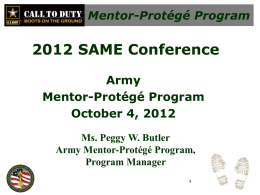 2012 SAME Conference, Army Mentor