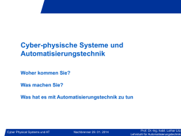 Cyber-physische Systeme und Automatisierungstechnik