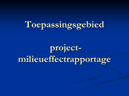 Presentatie over toepassingsgebied milieueffectraportage