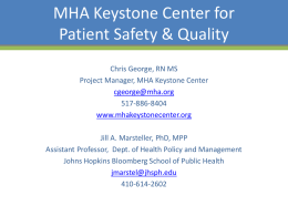MHA Keystone Center for Patient Safety & Quality