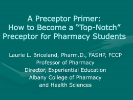 Preceptor - New York State Council of Health