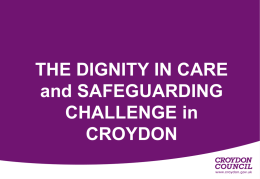 Dignity and Safeguarding Challenge Presentation Sept 2012