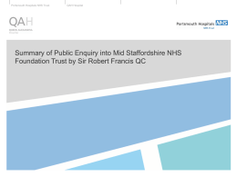 Francis Report presentation - Portsmouth Hospitals Trust