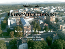 Ekonomika podniku - EKF - Vysoká škola báňská