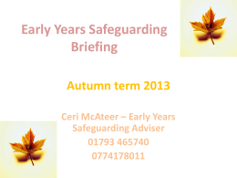 Early Years Safeguarding Briefing - November 2013