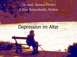 Depression im Alter (S. Pfeifer) - Seminare
